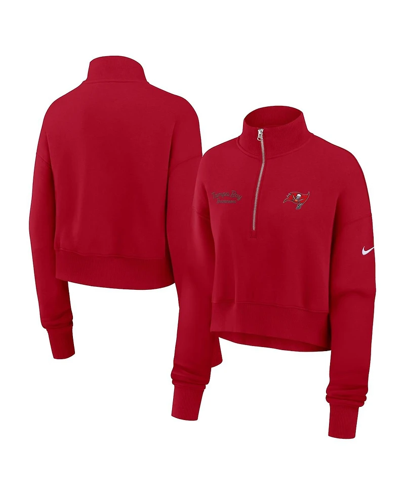 Nike Women's Red Tampa Bay Buccaneers Primetime Phoenix Half-Zip Sweatshirt