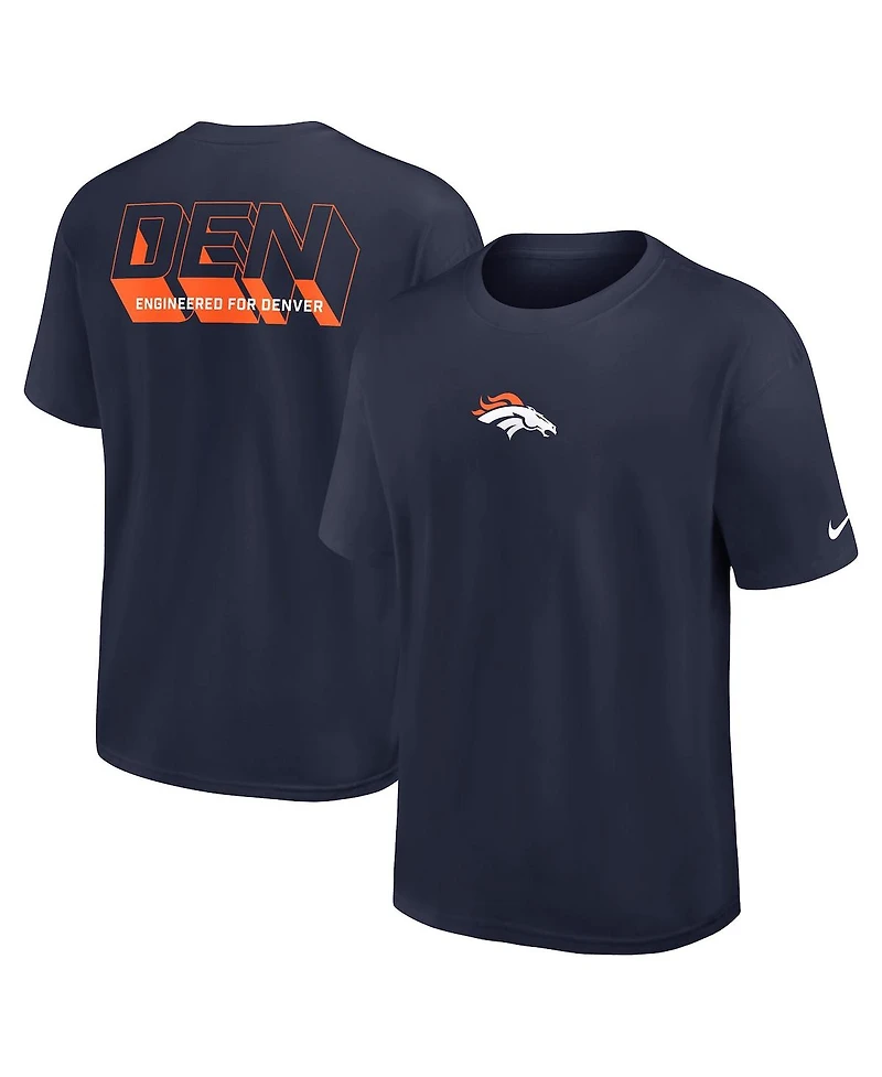 Nike Men's Navy Denver Broncos Dominate The Game Essential Max90 T-Shirt