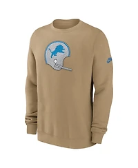 Nike Men's Tan Detroit Lions Swing Pass Rewind Club Pullover Sweatshirt