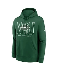 Nike Men's Green New York Jets Busted Play Club Fleece Pullover Hoodie