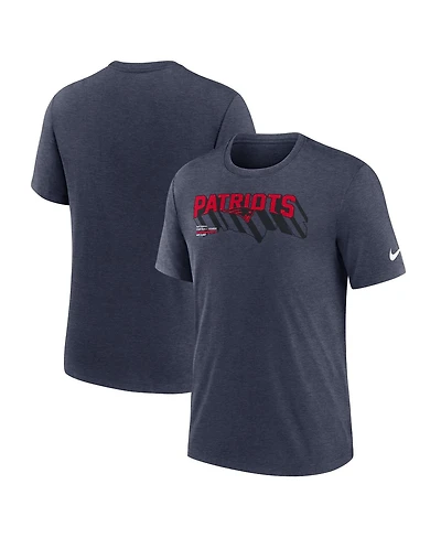 Nike Men's Heather Navy New England Patriots Long Pass Tri-Blend T-Shirt