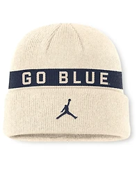 Jordan Men's Natural Michigan Wolverines Peak Primetime Utility Cuffed Knit Hat
