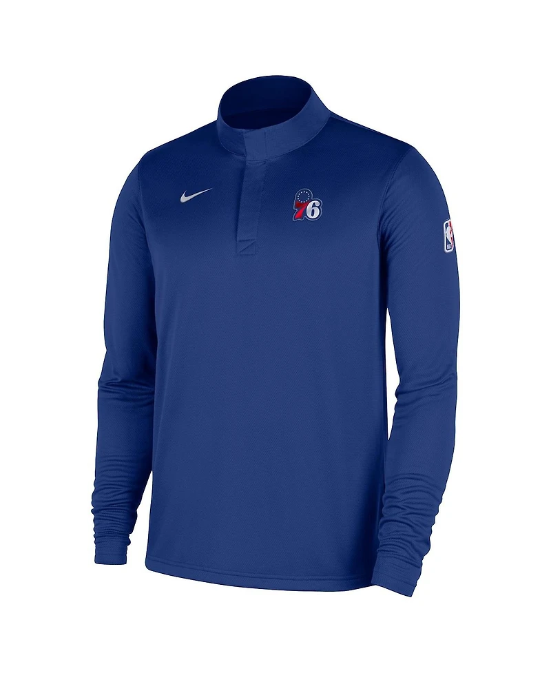 Nike Men's Royal Philadelphia 76ers 2025/26 Authentic Coaches Quarter-Zip Pullover Jacket