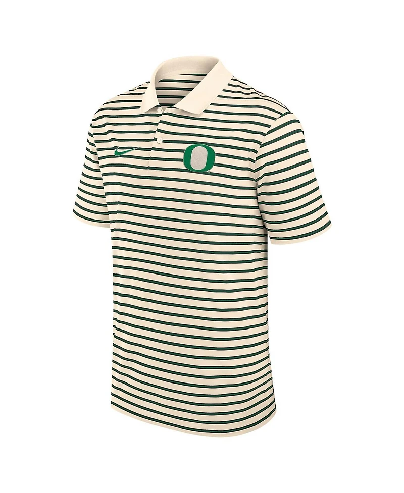 Nike Men's Tan Oregon Ducks Solid Foundation Striped Performance Polo Shirt