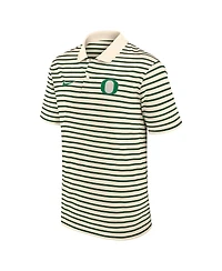 Nike Men's Tan Oregon Ducks Solid Foundation Striped Performance Polo Shirt