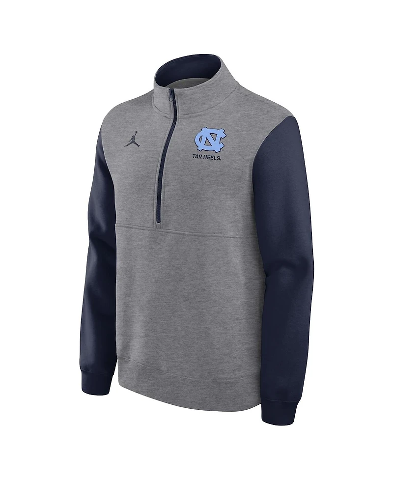 Jordan Men's Heather Gray North Carolina Tar Heels Club Fleece Half-Zip Pullover Sweatshirt