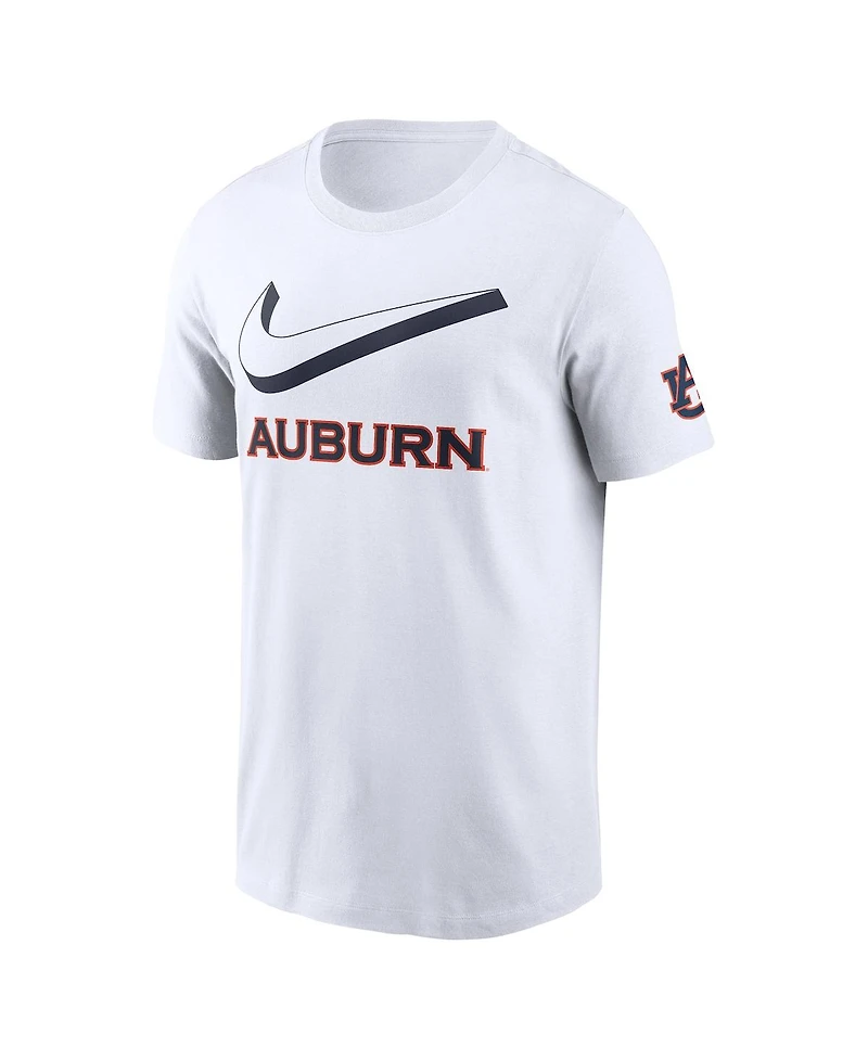 Nike Men's White Auburn Tigers Primetime 2-Hit Swoosh T-Shirt