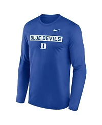 Nike Men's Royal Duke Blue Devils Primetime Campus 2-Hit Legend Long Sleeve T-Shirt