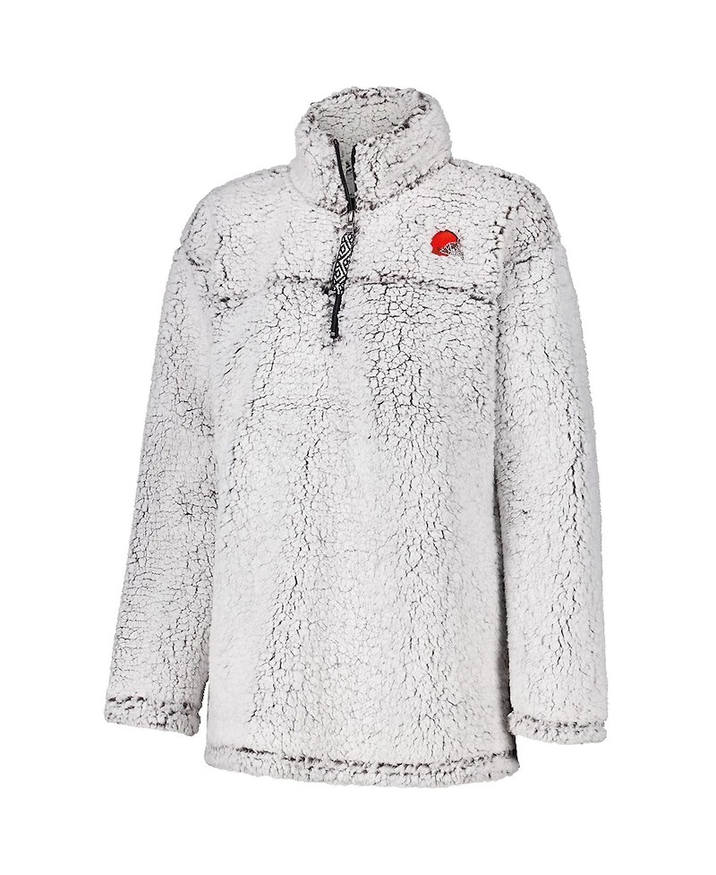 G-iii 4Her by Carl Banks Women's Gray Cleveland Browns Sherpa Full-Zip Jacket