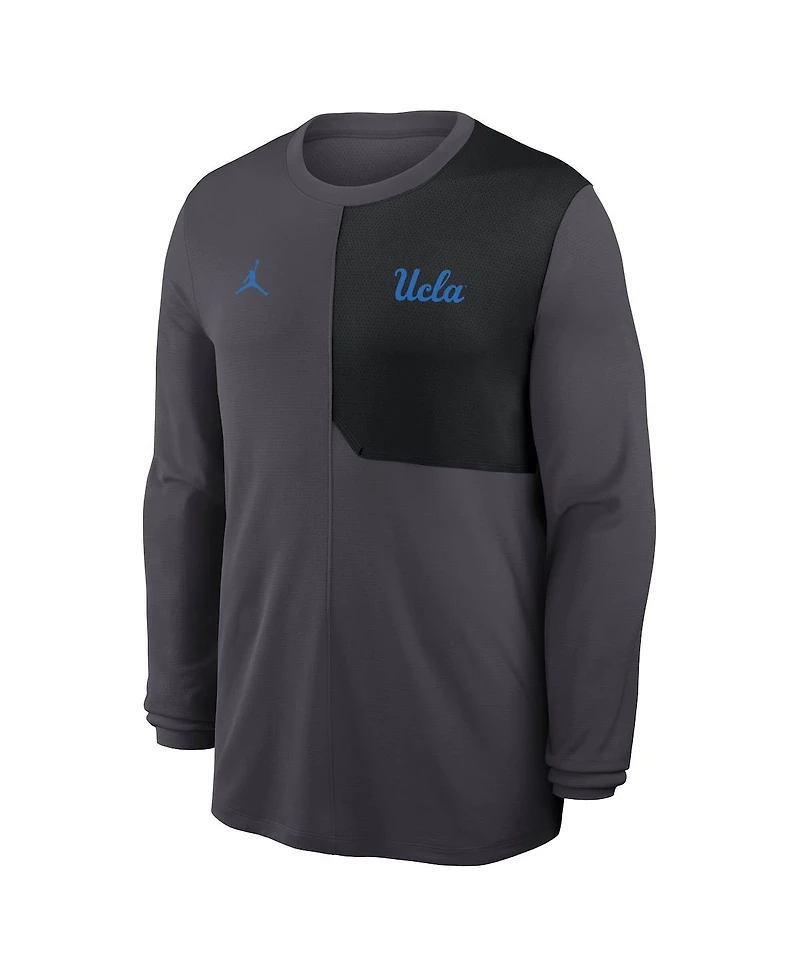 Jordan Men's Anthracite Ucla Bruins 2025 Sideline Coach Uv Performance Long Sleeve T-Shirt