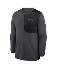 Jordan Men's Anthracite Ucla Bruins 2025 Sideline Coach Uv Performance Long Sleeve T-Shirt