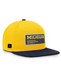 Jordan Men's Maize/Navy Michigan Wolverines 2025 On-field Patch Pro Dri-fit Snapback Hat