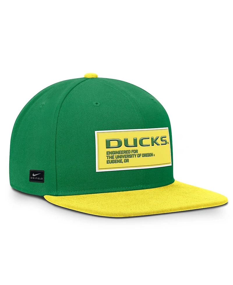 Nike Men's Green/Yellow Oregon Ducks 2025 On-field Patch Pro Dri-fit Snapback Hat