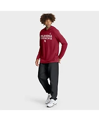 Jordan Men's Crimson Oklahoma Sooners 2025 Sideline Performance Long Sleeve Hoodie T-Shirt