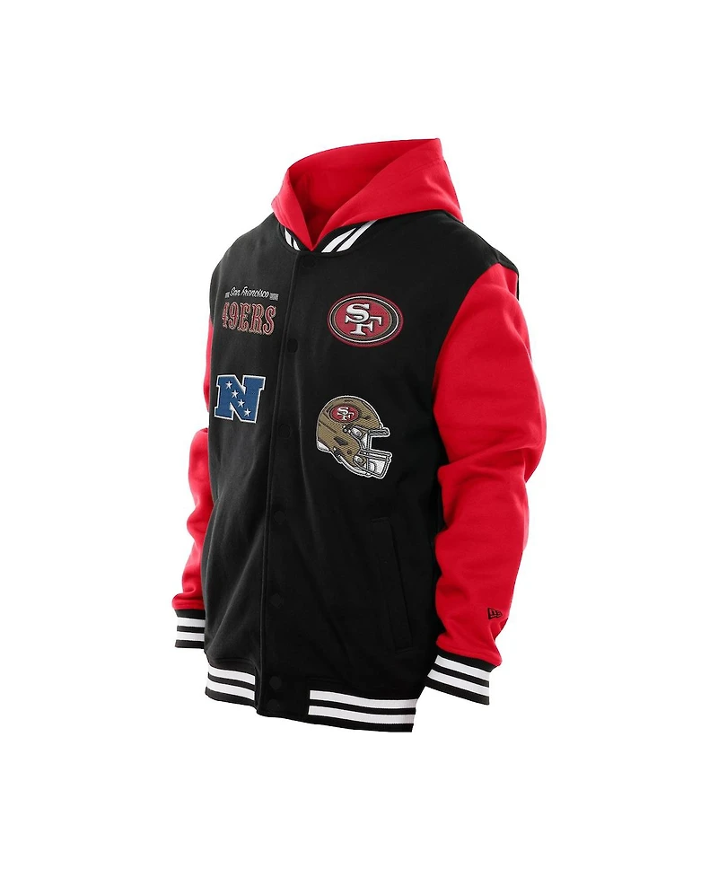 New Era Men's Black San Francisco 49ers Full-Snap Fleece Hoodie Jacket