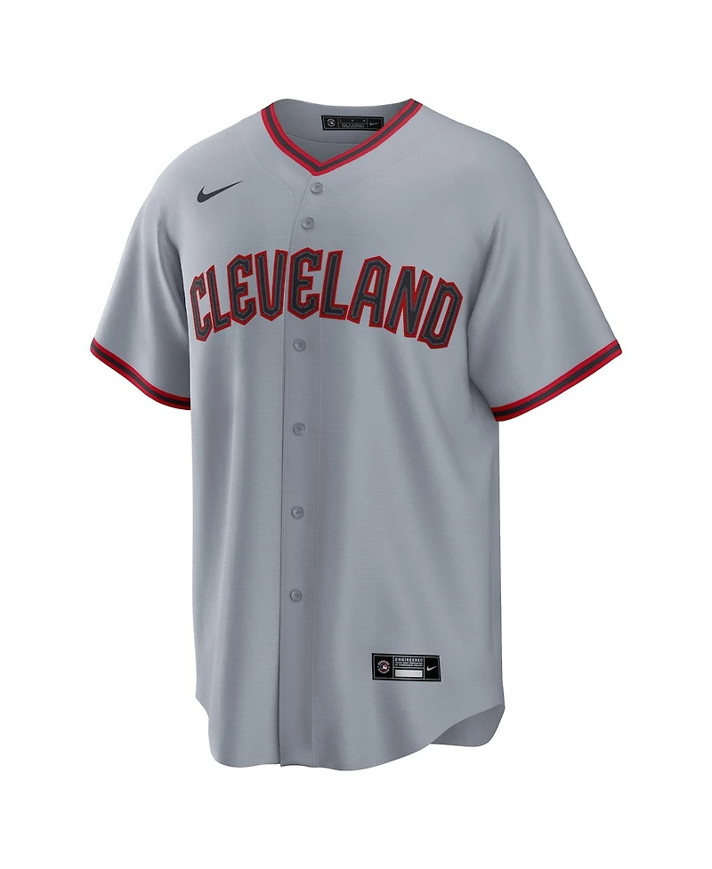 Nike Men's Shane Bieber Gray Cleveland Guardians Road Replica Jersey