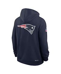 Nike Men's Navy New England Patriots Sideline Standard Issue Utility Player Dri-fit Full-Zip Hoodie