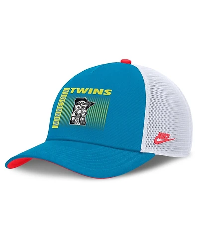 Nike Men's Teal Minnesota Twins Neon 90s Rise Structured Performance Adjustable Trucker Hat
