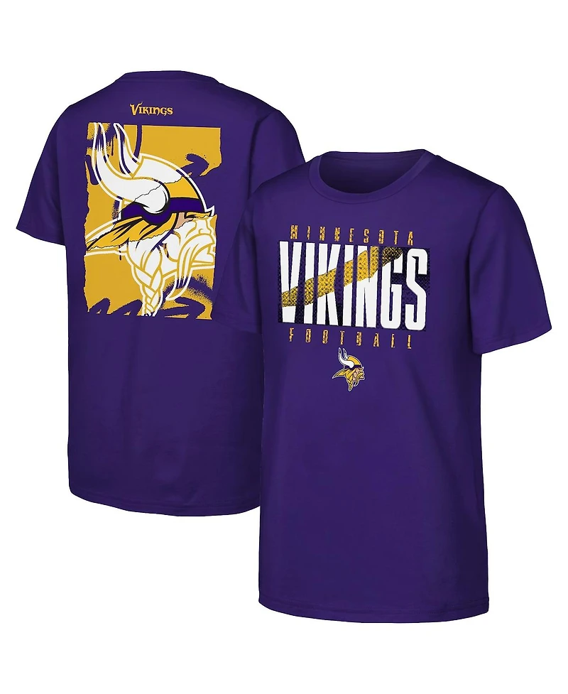 Outerstuff Big Boys and Girls Purple Minnesota Vikings Posterize T-Shirt