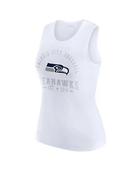 Wear by Erin Andrews Women's White Seattle Seahawks Ribbed Graphic Tank Top