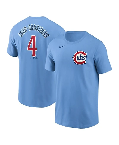 Nike Men's Pete Crow-Armstrong Light Blue Chicago Cubs Fuse Name Number T-Shirt