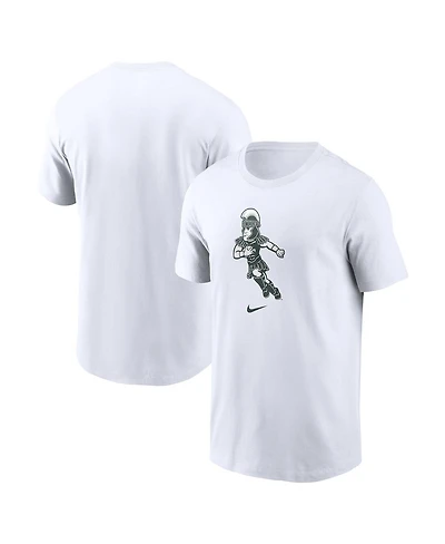 Nike Men's White Michigan State Spartans Football Sparty Sport T-Shirt
