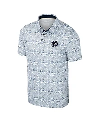 Colosseum Men's Navy Notre Dame Fighting Irish It's Time Allover Print Polo Shirt