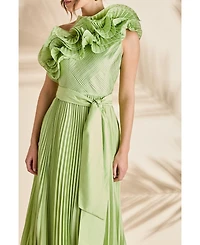 Coast Women's One Shoulder Pleated Skirt Maxi Dress