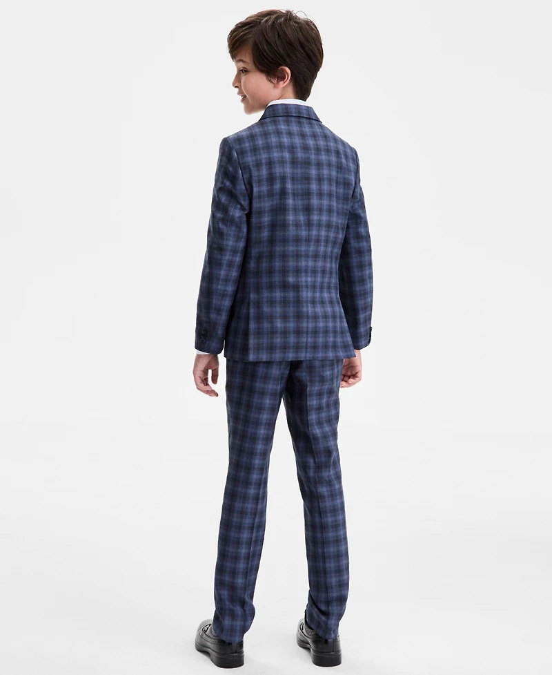 Kenneth Cole Reaction Big Boys Plaid Pattern 2-Piece Suit Set