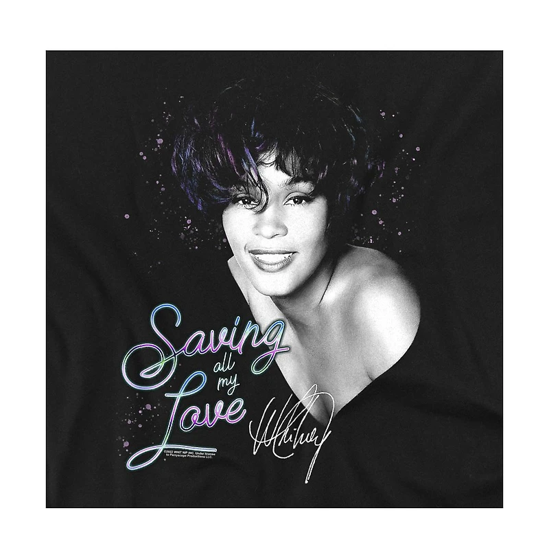 Logovision Men's Whitney Houston Saving All My Love T Shirt