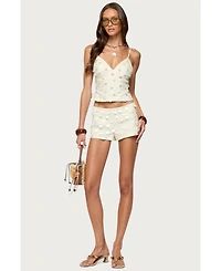 Edikted Womens Arielle Iridescent Backless Top