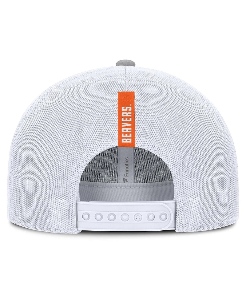 Fanatics Men's Gray/White Oregon State Beavers Rapid Trucker Adjustable Hat