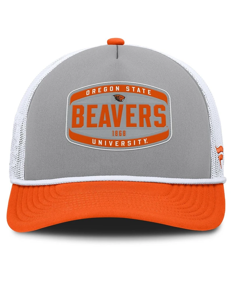 Fanatics Men's Gray/Orange Oregon State Beavers Course Foam-Front Adjustable Trucker Hat
