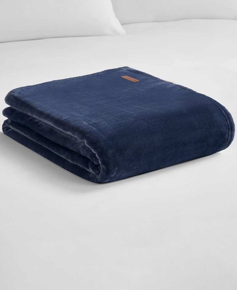 Lucky Brand Solid Plush Throw, 50" x 70"