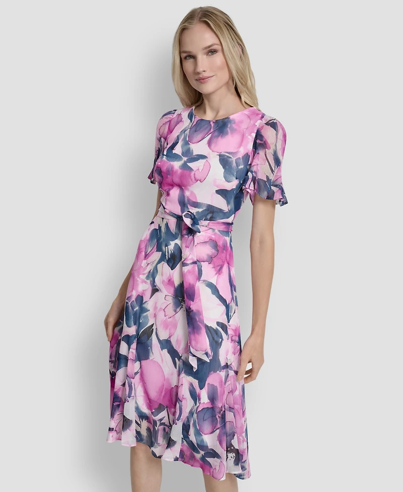 Dkny Women's Abstract-Print Midi Dress