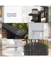 Outsunny Wood Adirondack Chair, Wooden Outdoor & Patio Seating,