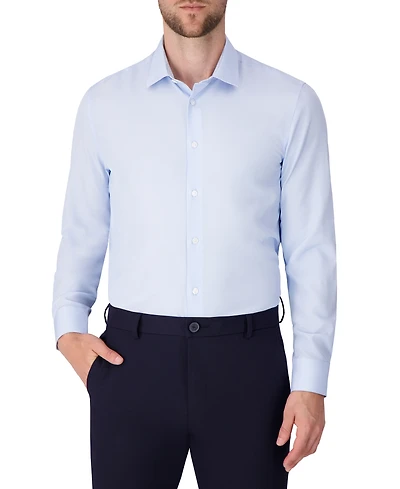 Report Collection Men's Long Sleeve 4-Way Geo Print Stretch Dress Shirt