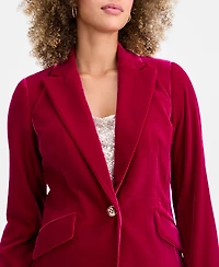 Tahari Asl Women's Velvet Single-Button Blazer