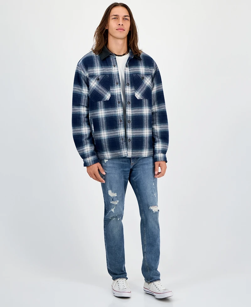 Sun + Stone Men's Rodgers Long-Sleeve Snap-Front Plaid Shirt Jacket, Macy's Exclusive