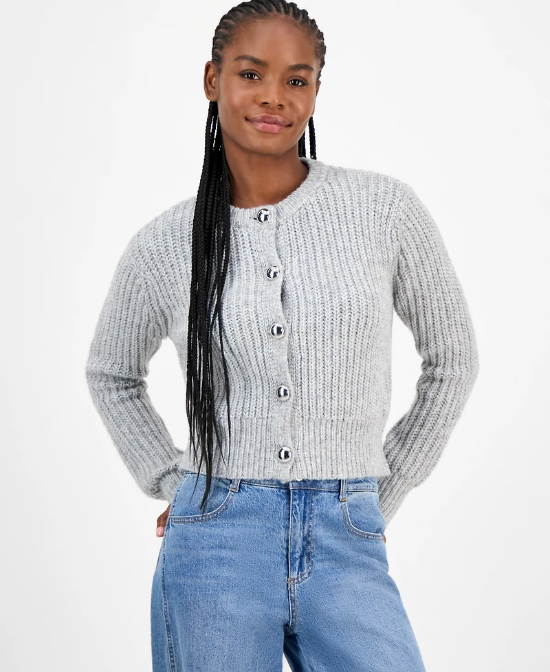 And Now This Women's Dome-Button Cropped Cardigan, Macy's Exclusive