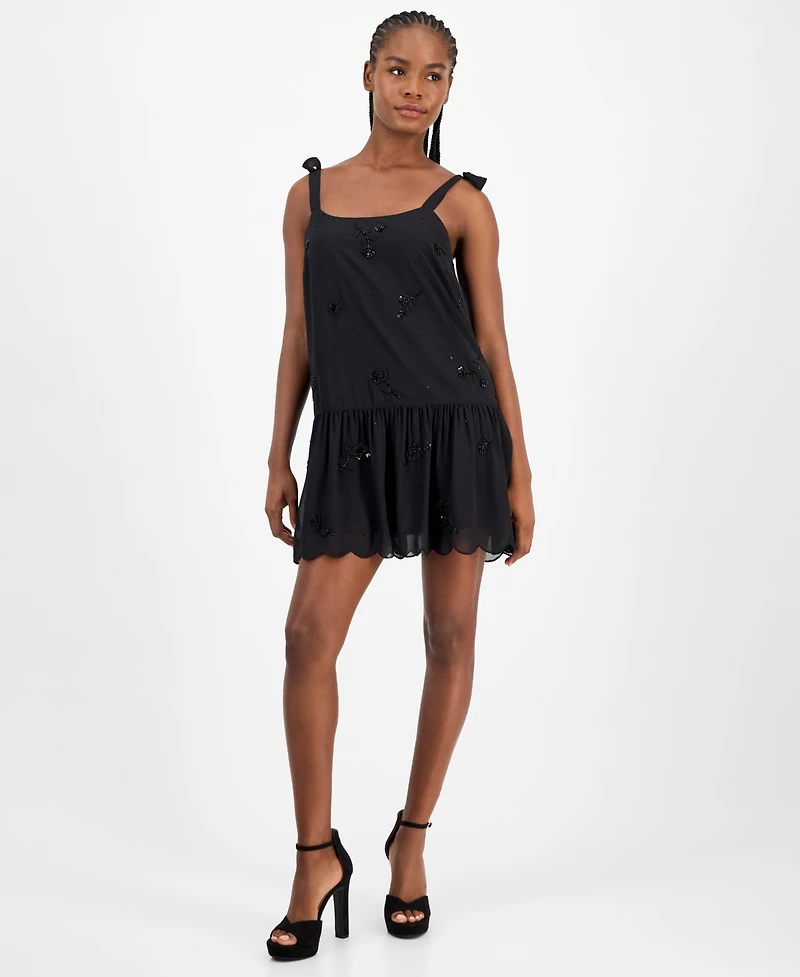 And Now This Women's Beaded-Front Mini Dress