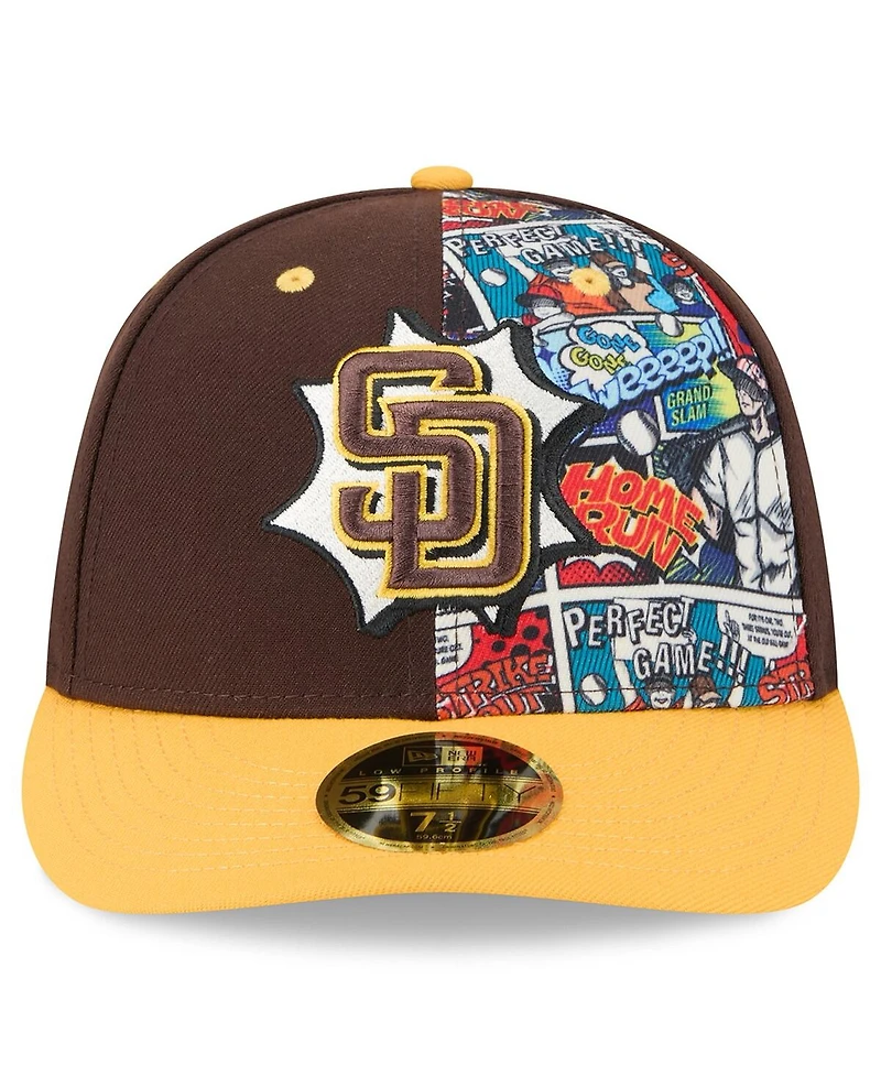 New Era Men's Brown/Gold San Diego Padres 2025 Mlb Diamond Hero Edition Low Profile 59FIFTY Fitted Hat