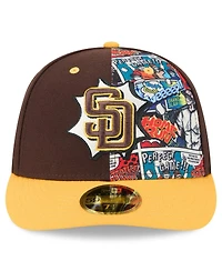 New Era Men's Brown/Gold San Diego Padres 2025 Mlb Diamond Hero Edition Low Profile 59FIFTY Fitted Hat