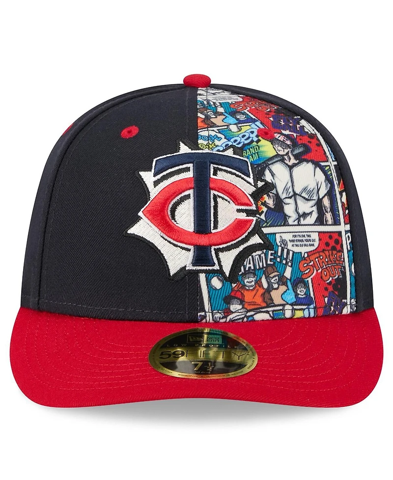 New Era Men's Navy/Red Minnesota Twins 2025 Mlb Diamond Hero Edition Low Profile 59FIFTY Fitted Hat
