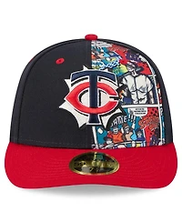 New Era Men's Navy/Red Minnesota Twins 2025 Mlb Diamond Hero Edition Low Profile 59FIFTY Fitted Hat