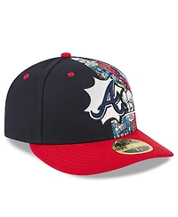 New Era Men's Navy/Red Atlanta Braves 2025 Mlb Diamond Hero Edition Low Profile 59FIFTY Fitted Hat