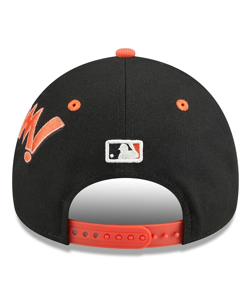 New Era Men's Black/Orange San Francisco Giants 2025 Mlb Diamond Hero Edition A-Frame 9FORTY Adjustable Hat
