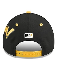 New Era Men's Black/Gold Pittsburgh Pirates 2025 Mlb Diamond Hero Edition A-Frame 9FORTY Adjustable Hat