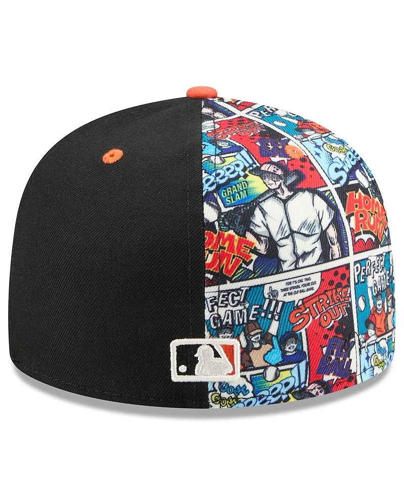 New Era Men's Black/Orange Baltimore Orioles 2025 Mlb Diamond Hero Edition 59FIFTY Fitted Hat