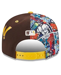 New Era Big Boys and Girls Brown/Gold San Diego Padres 2025 Mlb Diamond Hero Edition 9FIFTY Snapback Hat